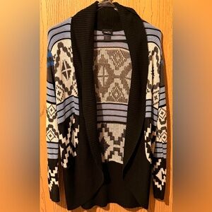 Rue21 Black and Blue Patterned Cardigan
